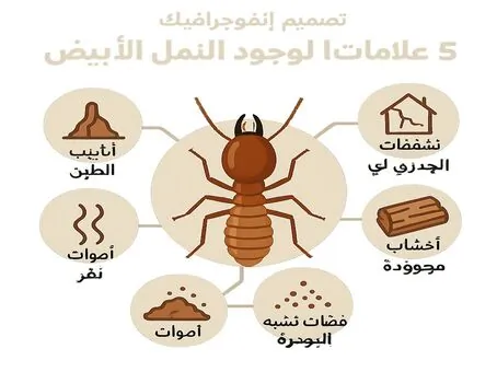 إنفوجرافيك علامات وجود النمل الأبيض